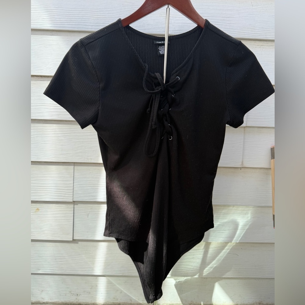 Rue 21 lace-up bodysuit - black XL